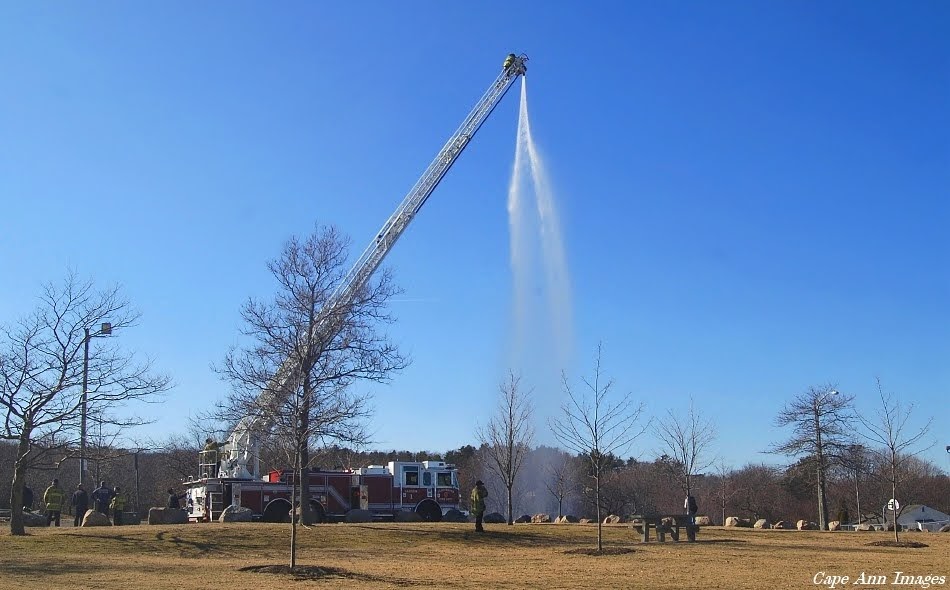 Cape Ann Images Ladder Truck Training and a Grey Day