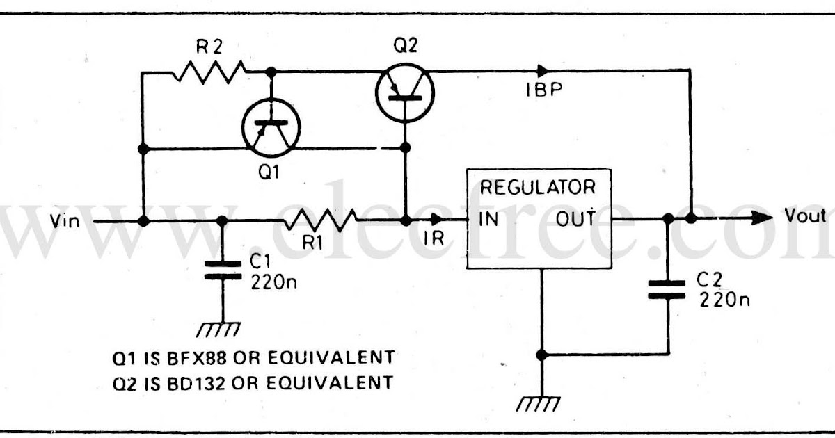 Circuit Electronics Regulator Booster by transistor