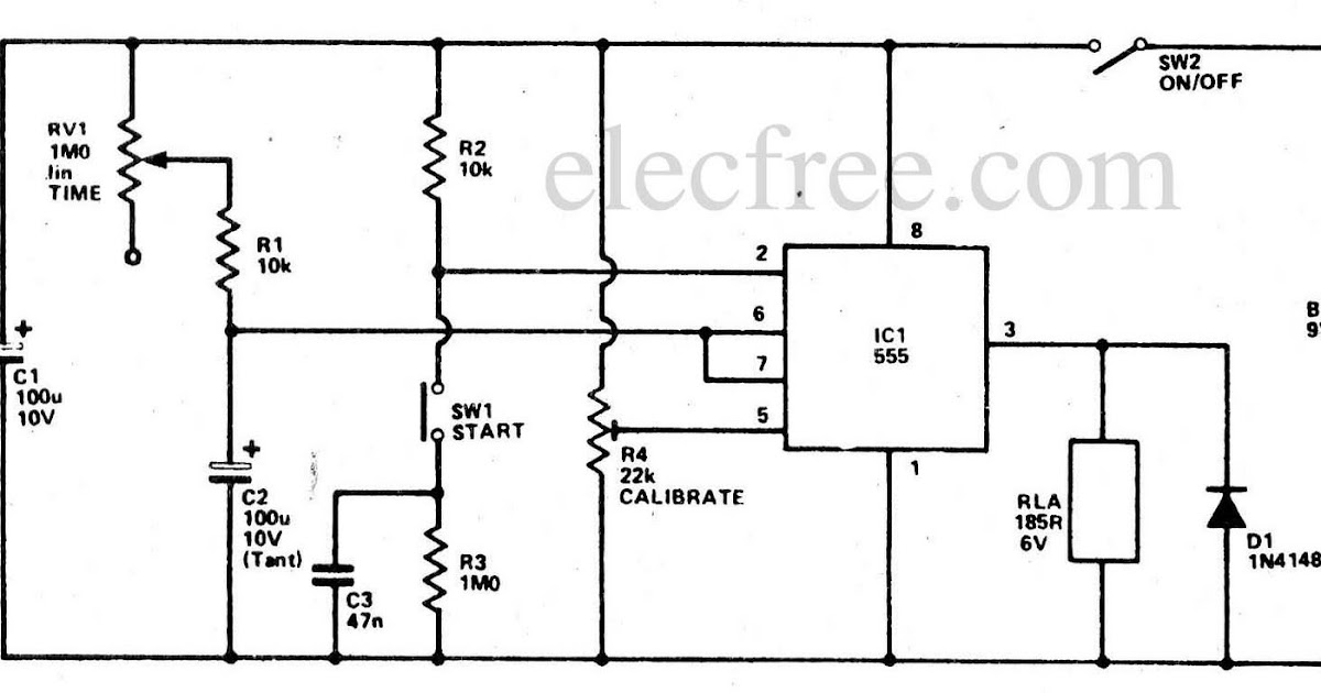 Circuit Electronics 555 IC Timer control relay Switch