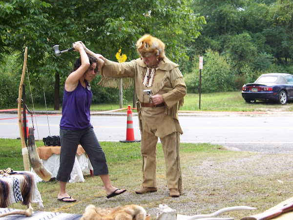 Norman gives some pointers for throwing the tomahawk