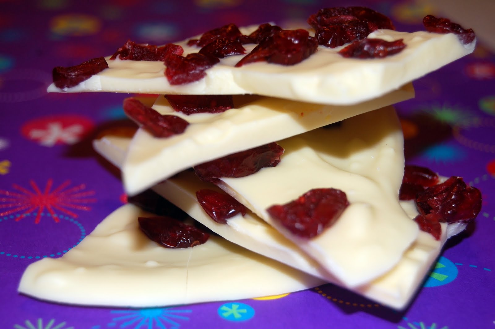 White Chocolate Bark with Whoppers & CRANBERRIES Hugs and Cookies XOXO