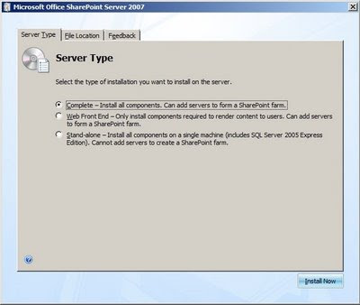 Install Sharepoint 2007 Walkthrough