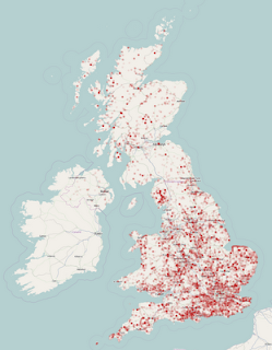 Heatmap of cuckoo sightings in the UK