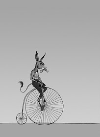 donkey on a bike
