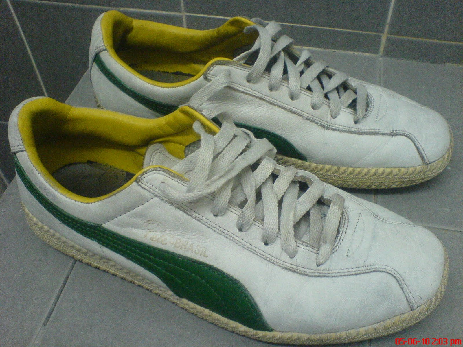 PLANET VINTAGE: kasut puma Pele-BRASIL size 8uk