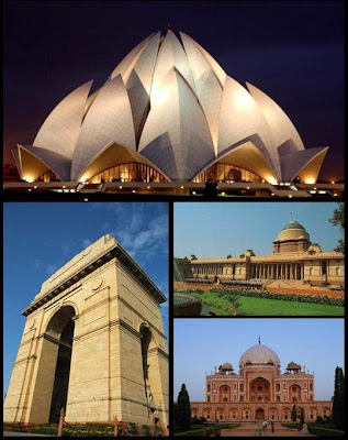 Bahá'í Lotus Temple, India Gate, Rashtrapati Bhavan, Humayun's Tomb