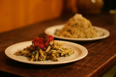 Garlic Parsley Angel Hair and Penne w/Marinara