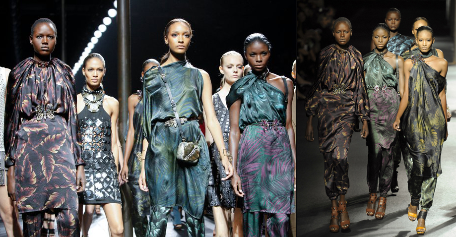 From left: Ajak Deng, Jeneil Williams, Ataui Deng, Jourdan, Melodie Monrose (Willhelmina!!) Lanvin SS 2011