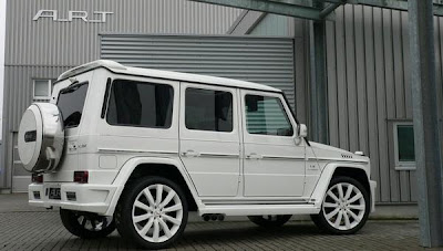 A glamorous white Mercedes G