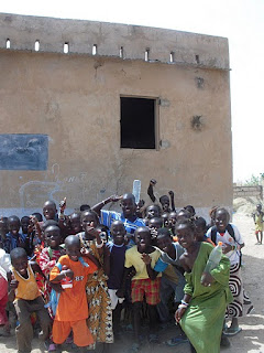 Students outside of the CEP classroom in the village of Thiel Sebe, Senegal