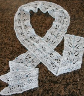 Scarf Knitting Patterns: Twin Leaf Beaded Scarf Free Knit ...