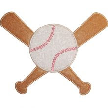 Baseball bats and Ball Applique