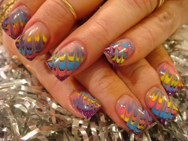 nail art design with gel paint