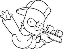 Featured image of post Patineta Bart Simpson Para Colorear Bart simpson dibujo para colorear