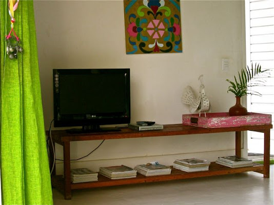 Todos bangalôs são equipados com Tv, Dvd, ar condicionado camas king size deck e ducha externa