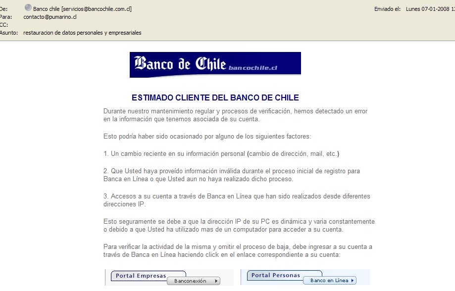 WWW CORREO BANCOCHILE CL www correo bancochile cl: