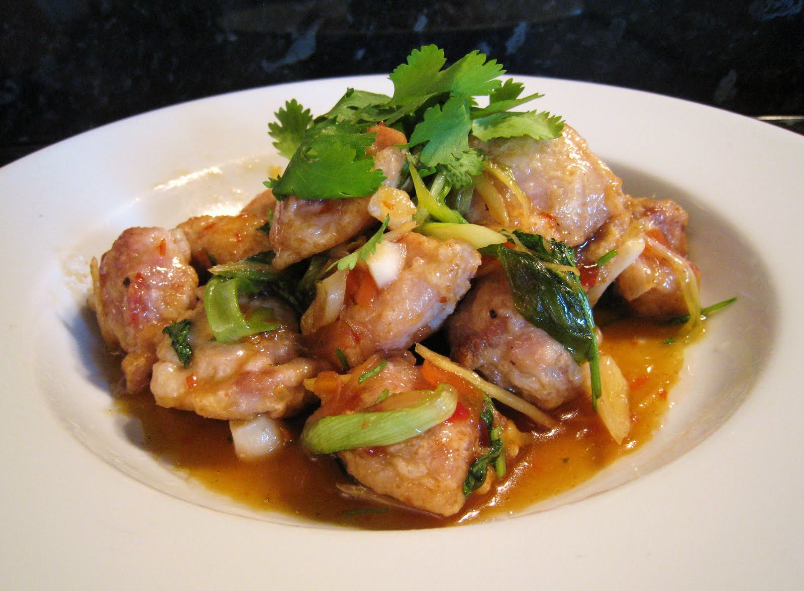 Journey of an Obsession Fried Sweet Chili, Coriander and Ginger Chicken
