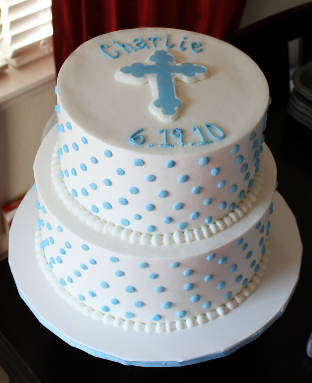 modern baptism cakes