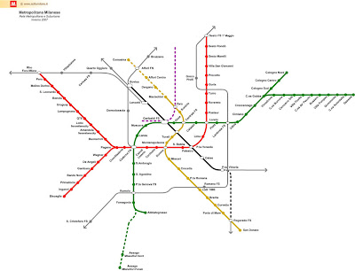 mapa del metro de milán