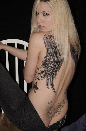 Full Back Wings Women Angel Tattoos Desaign wings tattoos for women