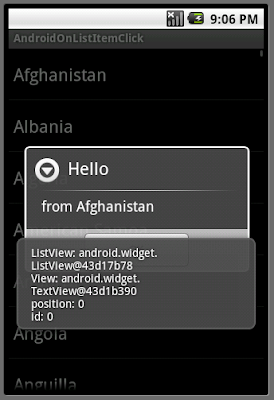 ListActivity and onListItemClick() ListActivity and onListItemClick()
