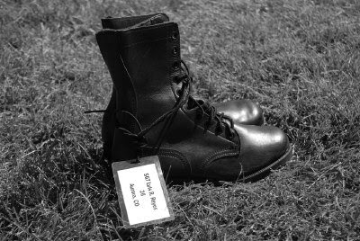 Boots of a fallen soldier