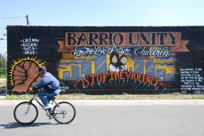 Barrio Unity Mural in Denver on Hazel Court at Kentucky