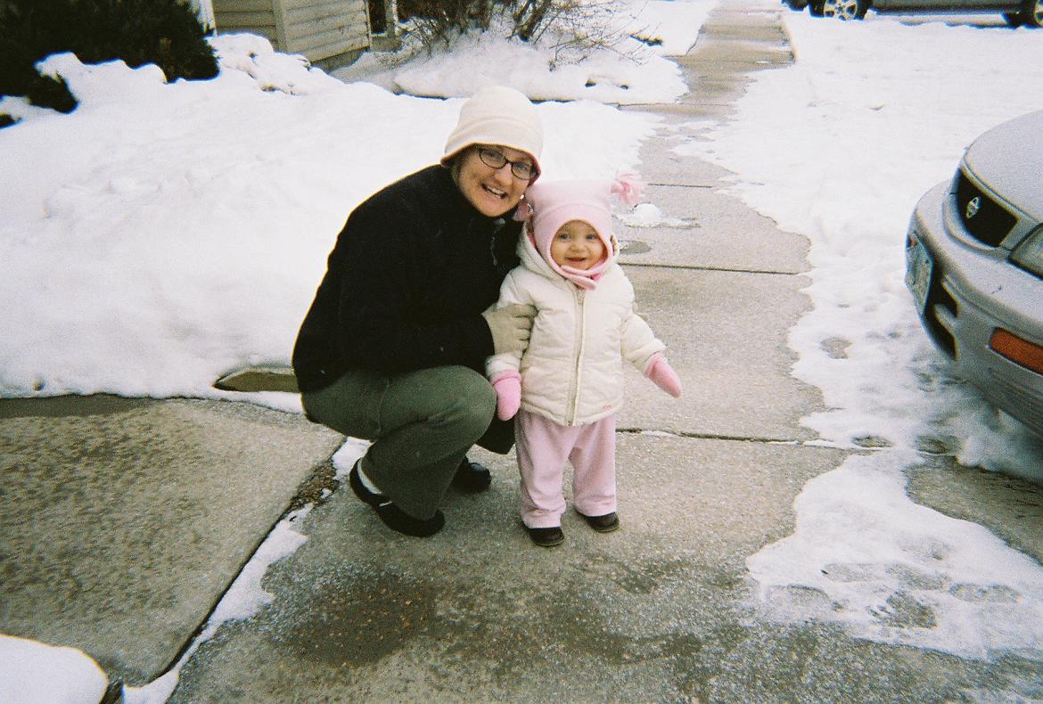 [MomAndCharOutFrontInSnowJan.07.JPG]
