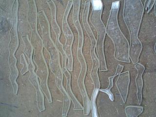 The lucite strips I'm assembling into a sculpture.