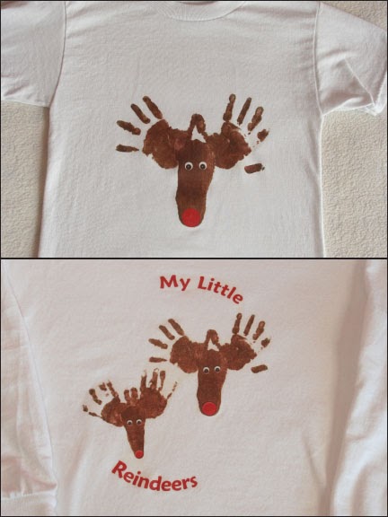 Creative Ideas: Hand and Footprint Reindeer Shirt- Day 5