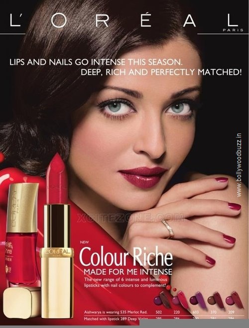 Aishwarya Rai Models For L'Or al Advert August 2010