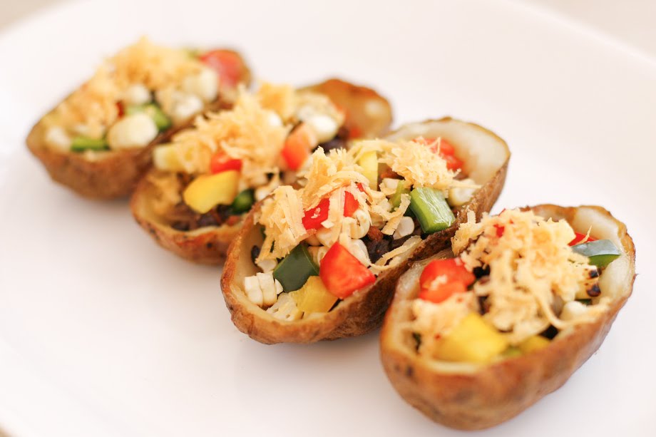 go vegan meow! Potato Skin Tacos