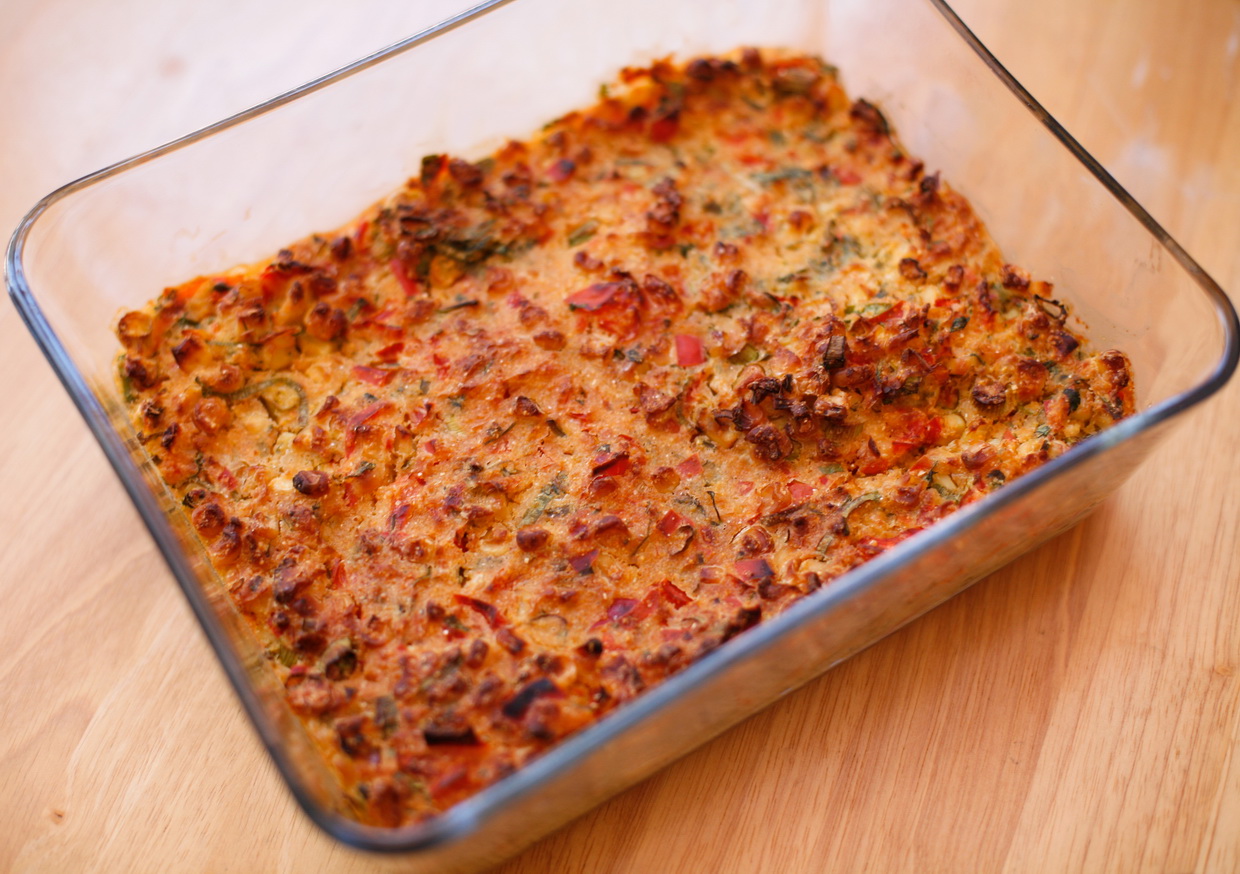 go vegan meow! Chili Cornmeal Crusted Tofu with Corn Pudding and Green