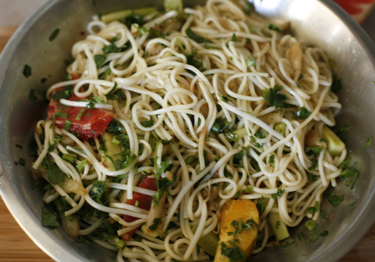 go vegan meow! Korean Style Barbecue Tempeh over Noodle Salad
