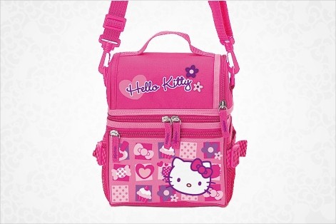 Hello Kitty Nylon School Lunch Box Bag Tote Black Hello Kitty Nylon School Lunch Box Bag Tote Black