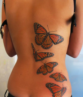 butterfly tattoo lower back women sexy girls.