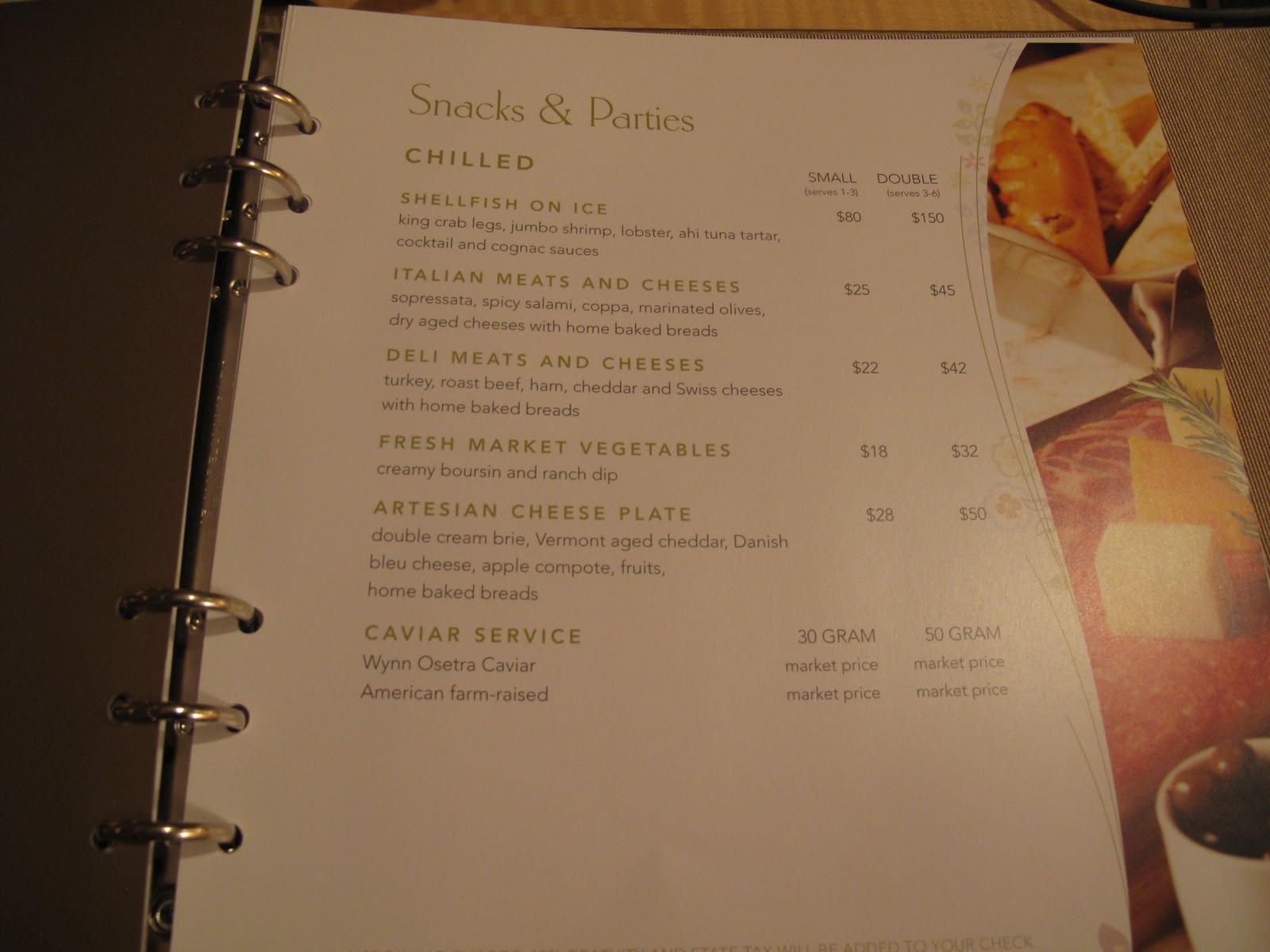 LAS VEGAS DAZE Wynn and Encore Room Service Menu