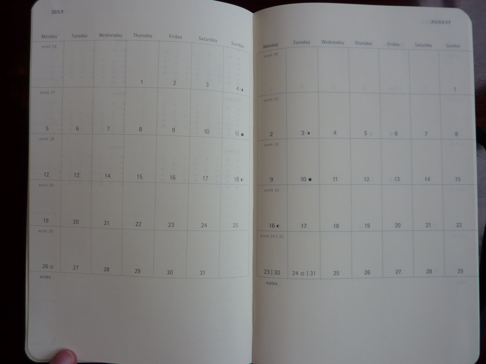 moleskine 18 month weekly notebook 2010 2011