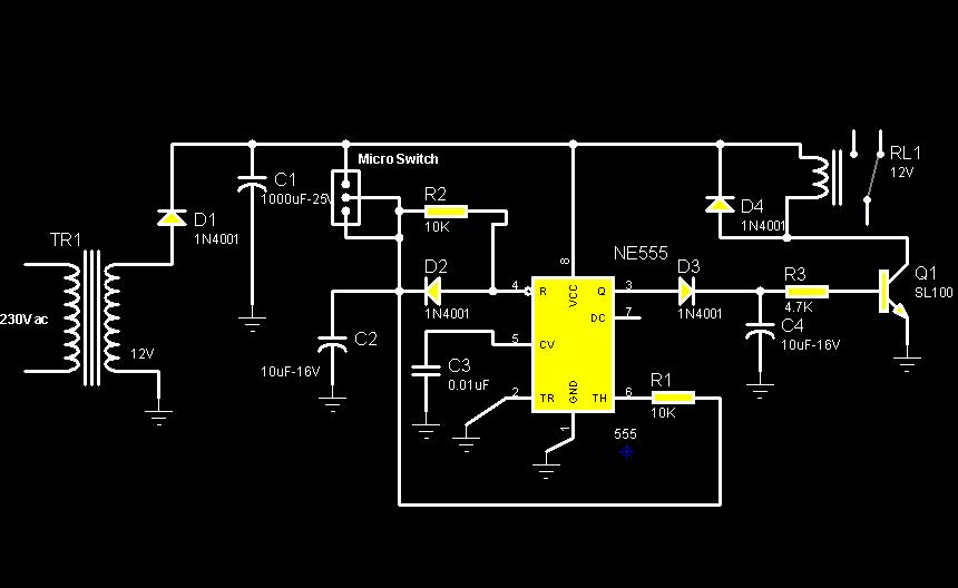 Rotation Sensor Circuit Using 555 Top Circuits