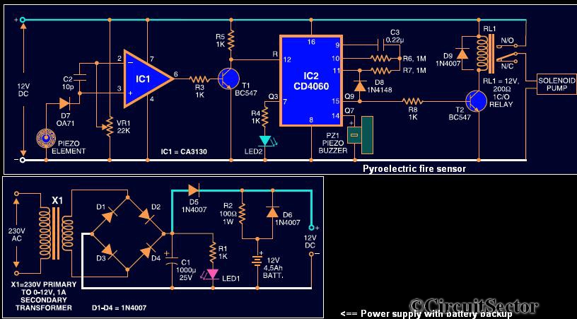 Pyroelectric Fire Alarm | Top Circuits