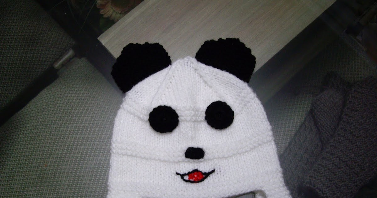 FATES�in örgüleri kulaklıklı, panda, bebek şapkası