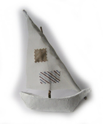 little handmade boat sewn recycled made