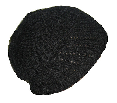 beret, hat, knit, homemade, handmade,black,pretty