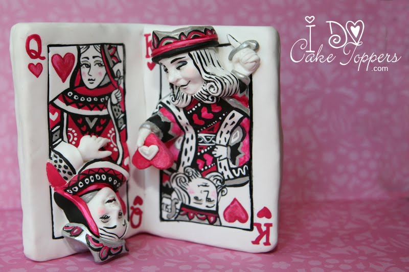 King and Queen of Hearts I Do Cake Toppers