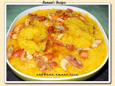 Saffron Sweet Rice at Ramani's Recipes