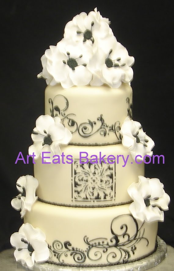 Spring Custom fondant Wedding cake pictures by Art Eats Bakery 2010 Gallery