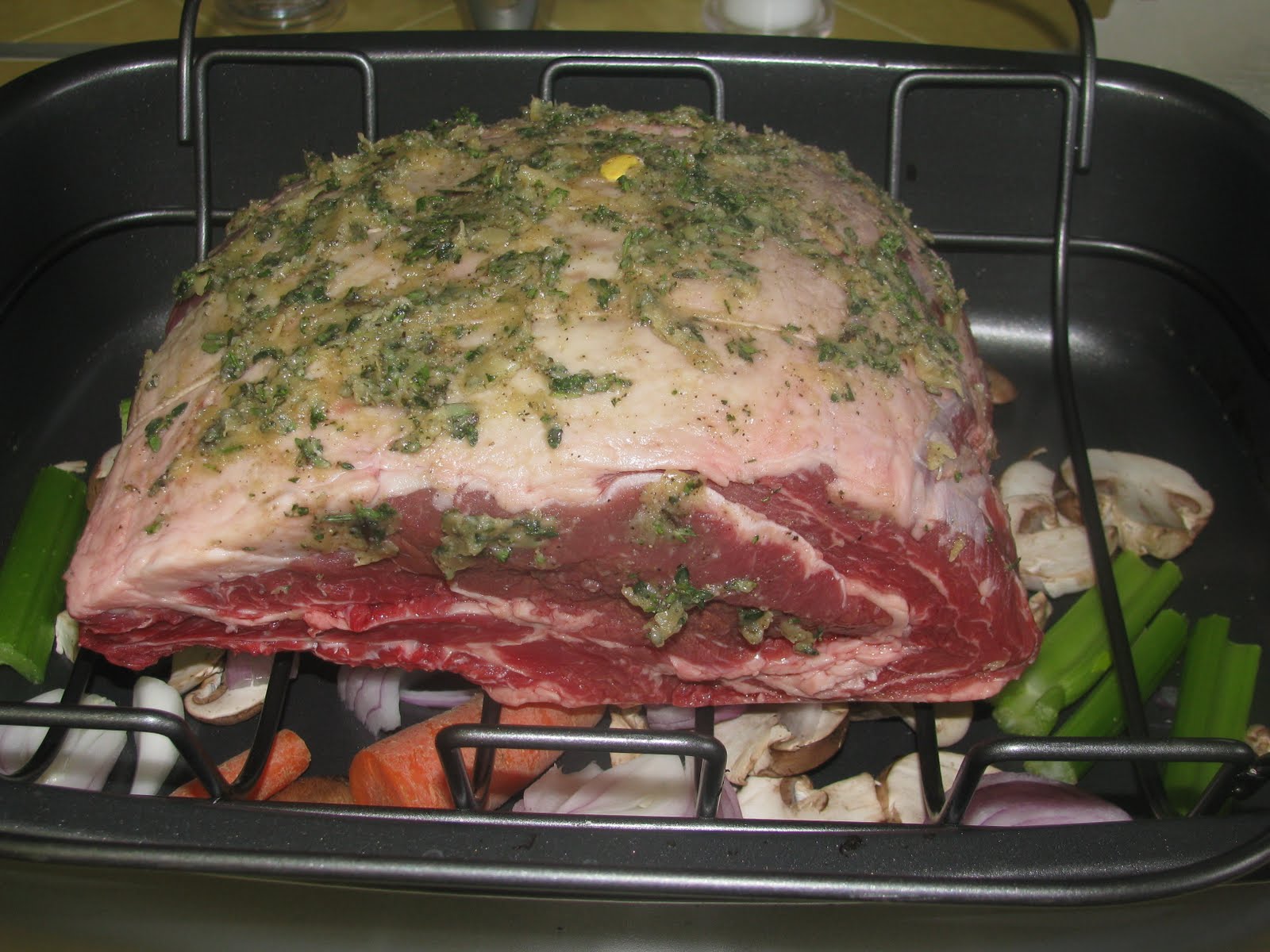 Shamrocks and Shenanigans Herb Crusted Standing Rib Roast with