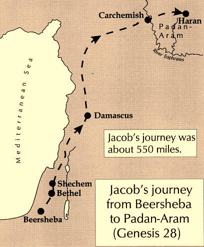 map journey jacob aram beersheba genesis bethel padan jacobs truth continues wife below there