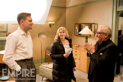 leonardo DiCaprio on the set of Shutter Island