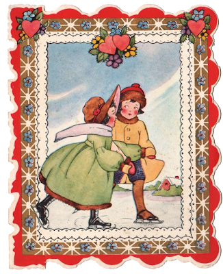 This is a sweet little vintage valentine This one shows a cute pair of This is a sweet little vintage valentine This one shows a cute pair of